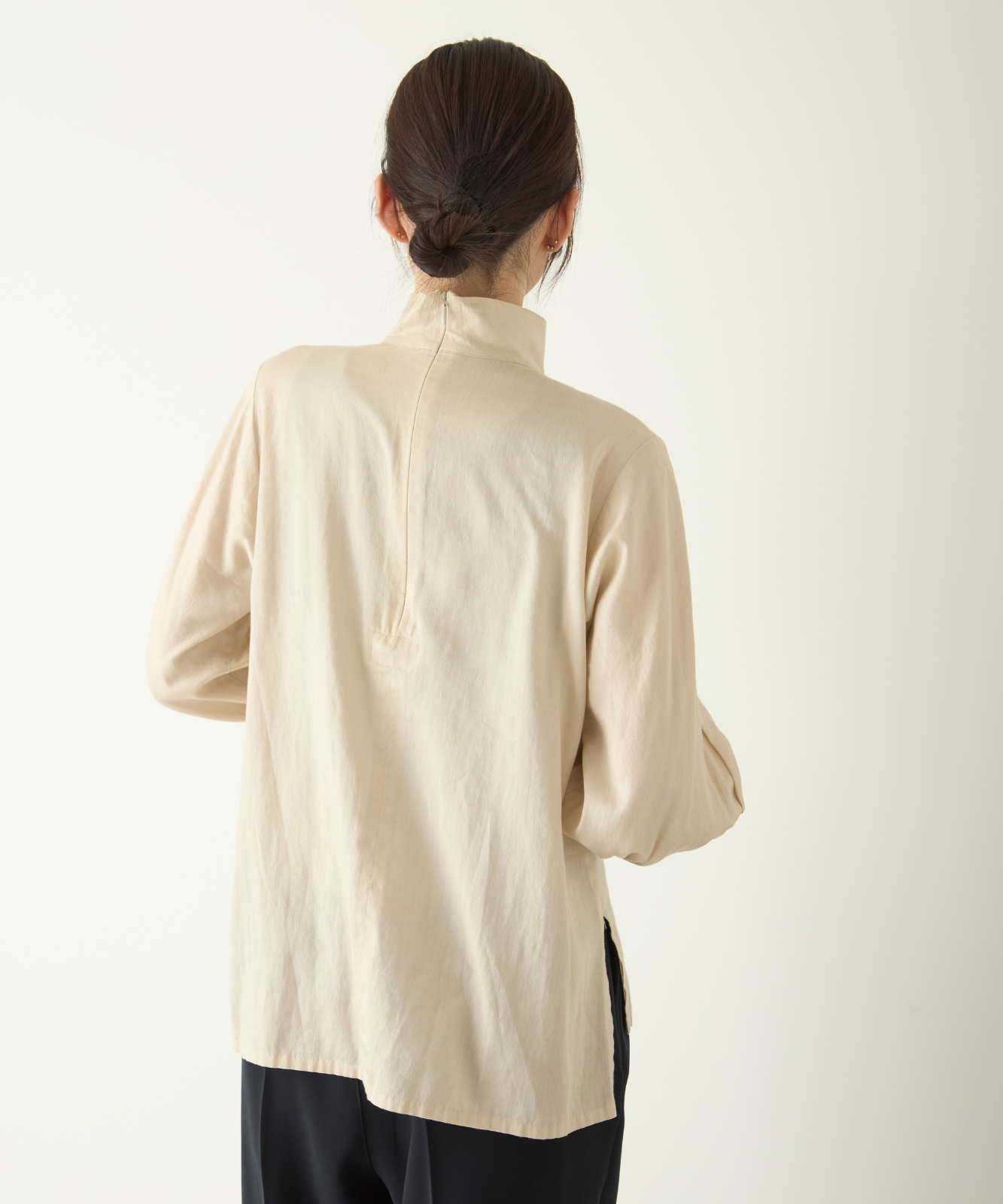 ≪通常販売≫high neck foufou ハイネックドレスシャツ dress shirts