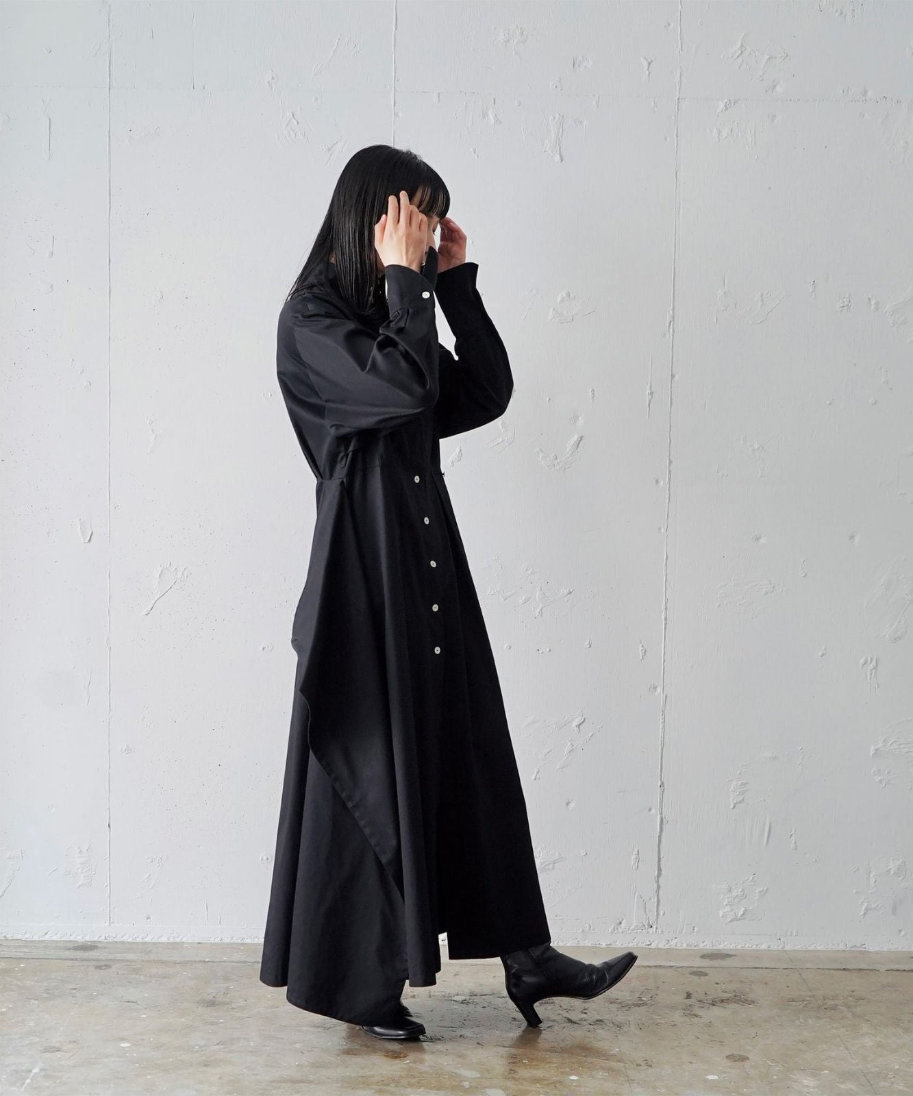 ≪在庫販売≫【THE Dress #15】gun FLAP LAP ONE piece(ガンフラップ ラップワンピース)≪2023年9月29日15:00販売開始≫ 在庫販売 / 黒 / Sサイズ