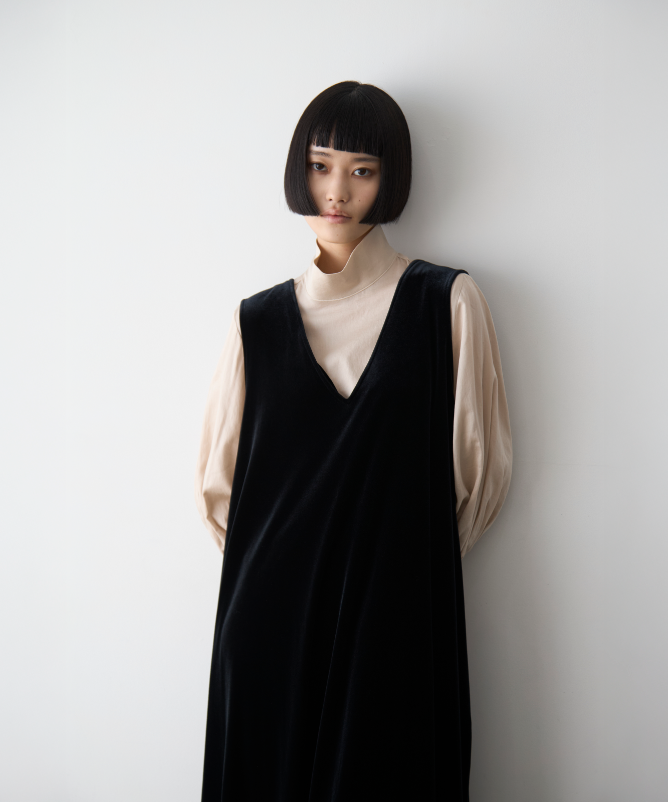 ≪通常販売≫【THE DRESS #16】no-sleeve velour one piece（ノースリーブベロアワンピース）