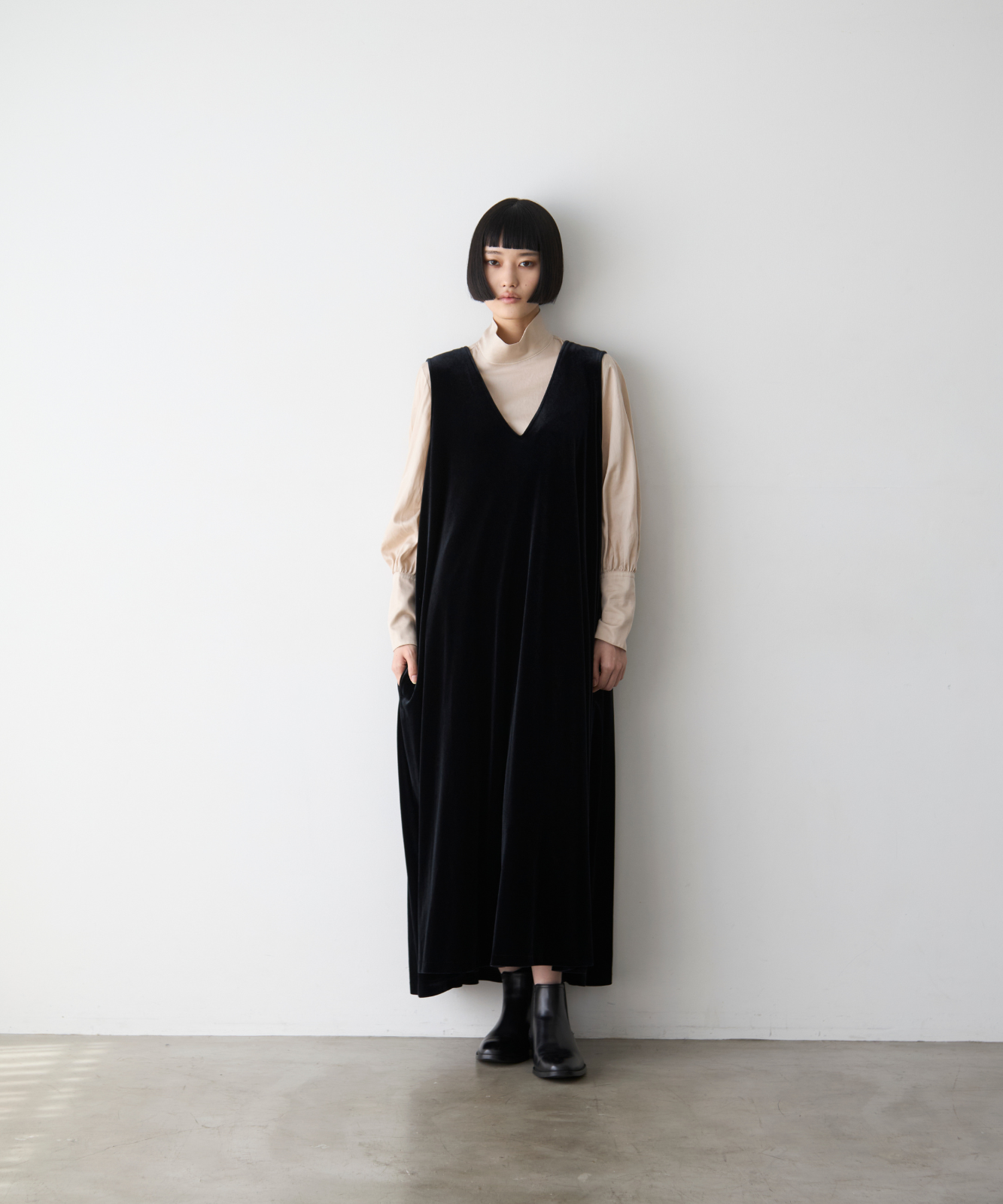 foufou ノースリーブベロアワンピース ≪通常販売≫【THE DRESS #16】no-sleeve velour one piece