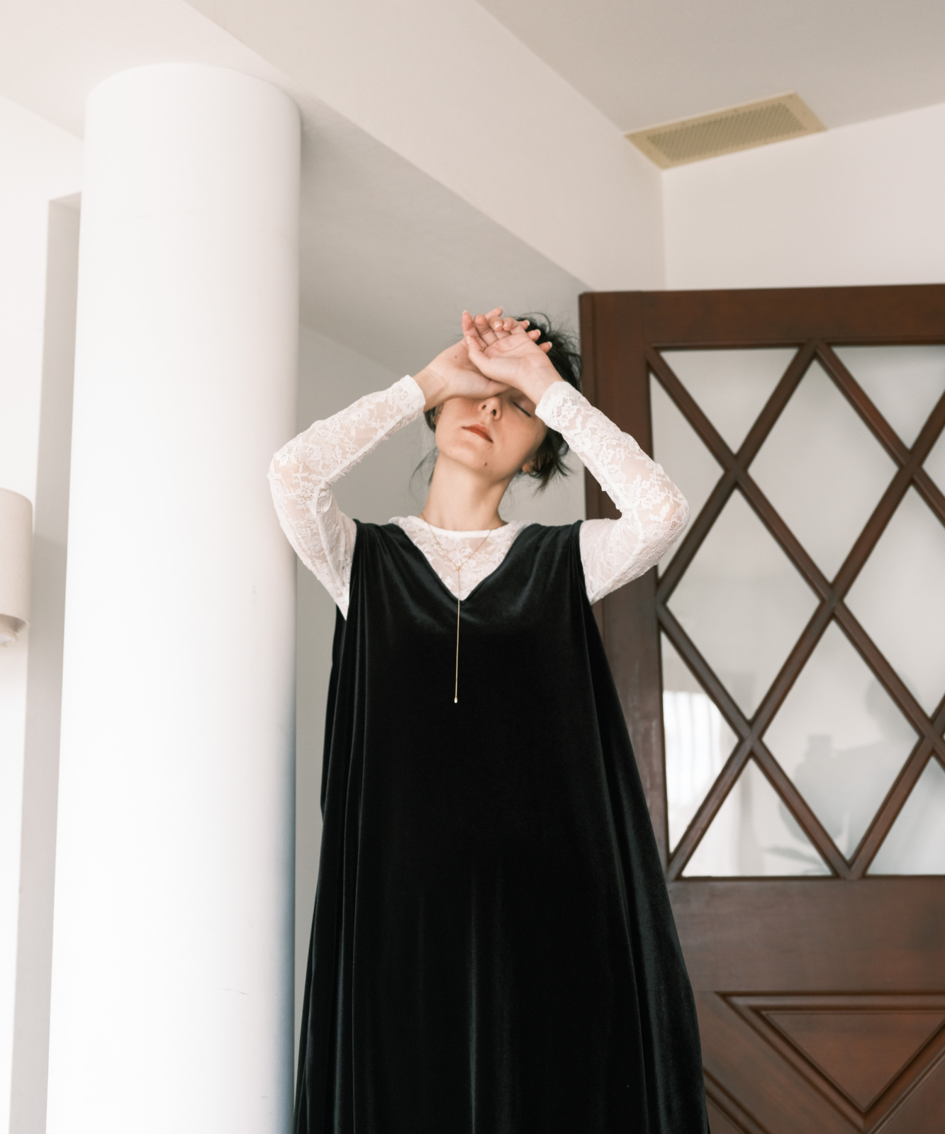 foufou【THE DRESS #16】ノースリーブベロアワンピース ≪通常販売≫【THE DRESS #16】no-sleeve velour one piece