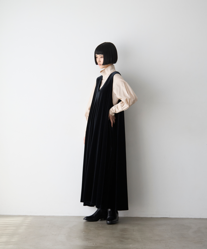 ≪通常販売≫【THE DRESS #16】no-sleeve velour one piece（ノースリーブベロアワンピース）