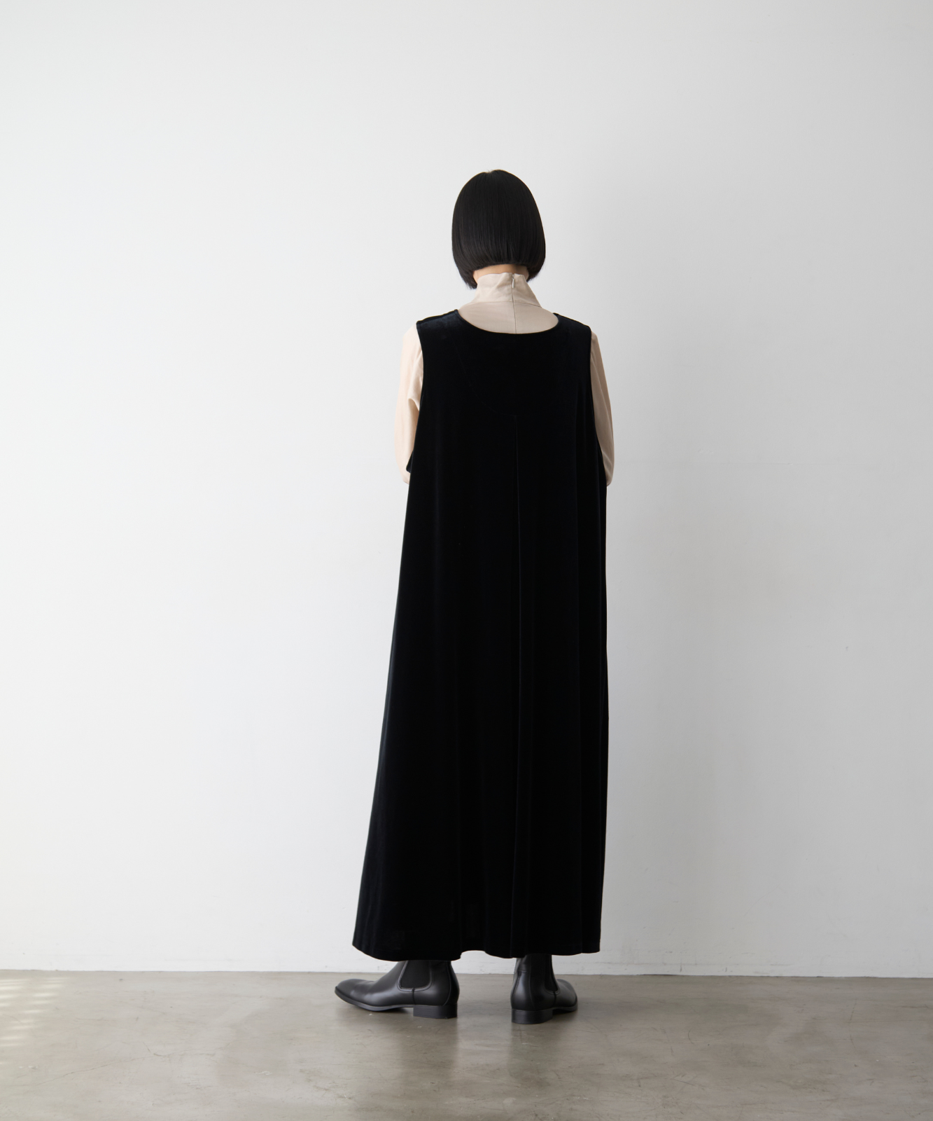 ≪通常販売≫【THE DRESS #16】no-sleeve velour one piece（ノースリーブベロアワンピース）