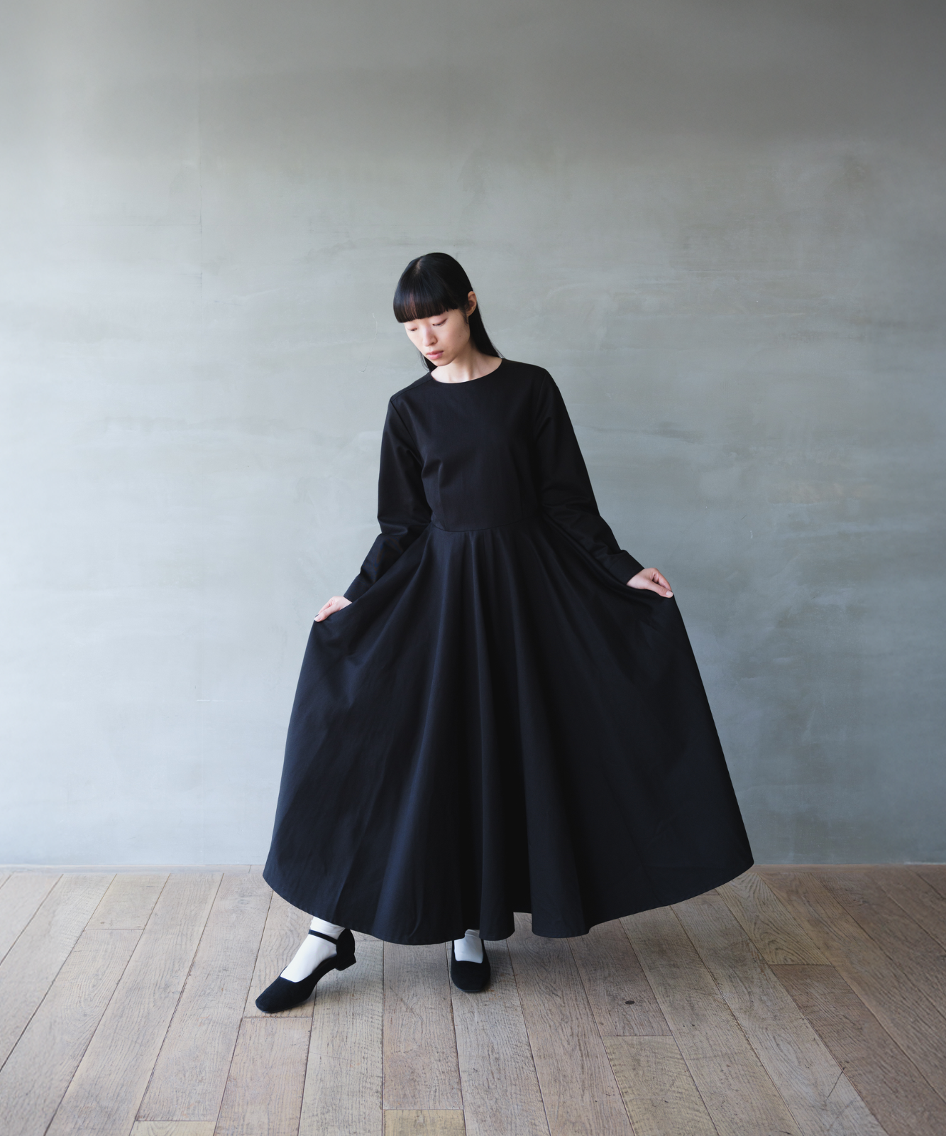 ≪通常販売≫【THE DRESS #10】 long sleeve black flare onepiece （ロングスリーブブラックフレアワンピース）≪2025年12月10日12:00販売開始≫