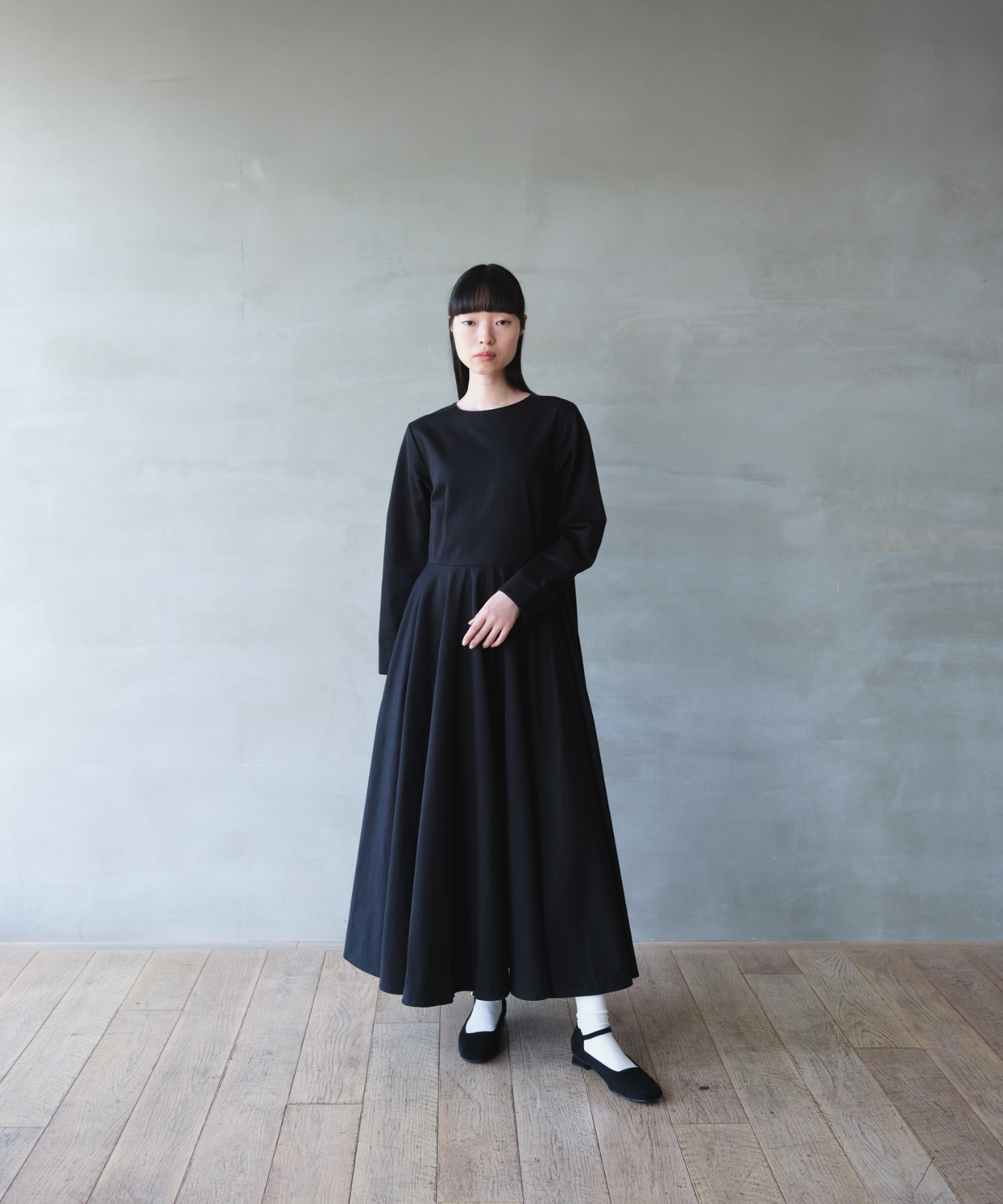 ≪通常販売≫【THE DRESS #10】 long sleeve black flare onepiece ≪通常販売≫【THE DRESS #10】 long sleeve black flare onepiece