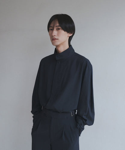 ≪予約販売≫【Men's】stand collar fly front blouse（スタンドカラーフライフロントブラウス）≪2023年8月4日19:00販売開始≫≪2023年10月下旬発送予定≫