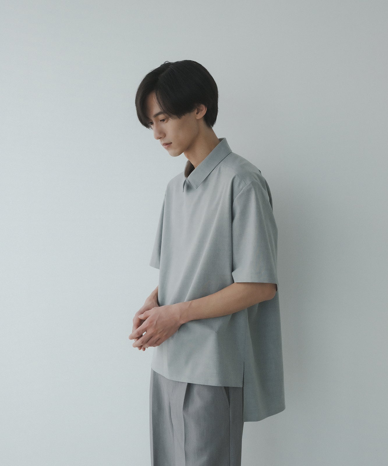 ≪在庫販売≫【Men's】shirts collar minimal blouse（シャツカラー ミニマルブラウス）