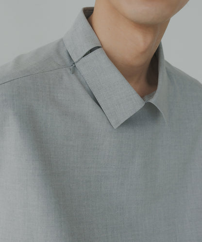 ≪在庫販売≫【Men's】shirts collar minimal blouse（シャツカラー ミニマルブラウス）