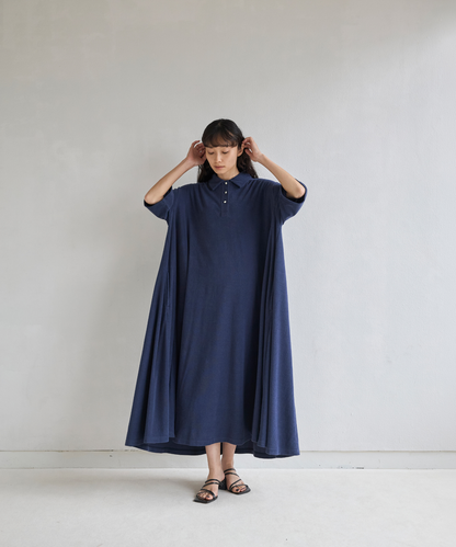 ≪通常販売≫polo collar pile one piece（ポロカラーパイルワンピース）