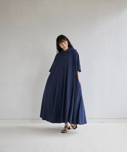 ≪通常販売≫polo collar pile one piece（ポロカラーパイルワンピース）