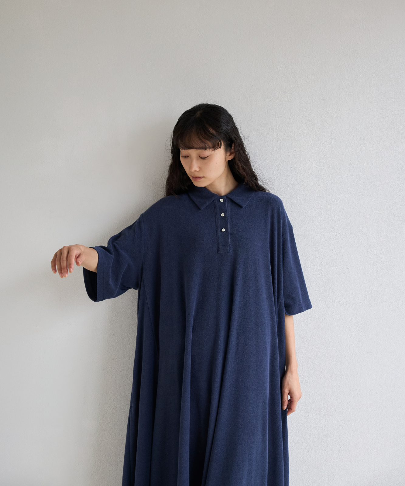 ≪通常販売≫polo collar pile one piece(ポロカラーパイルワンピース ≪通常販売≫polo collar pile one piece(ポロカラーパイルワンピース