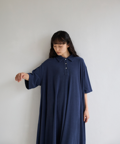 ≪通常販売≫polo collar pile one piece（ポロカラーパイルワンピース）