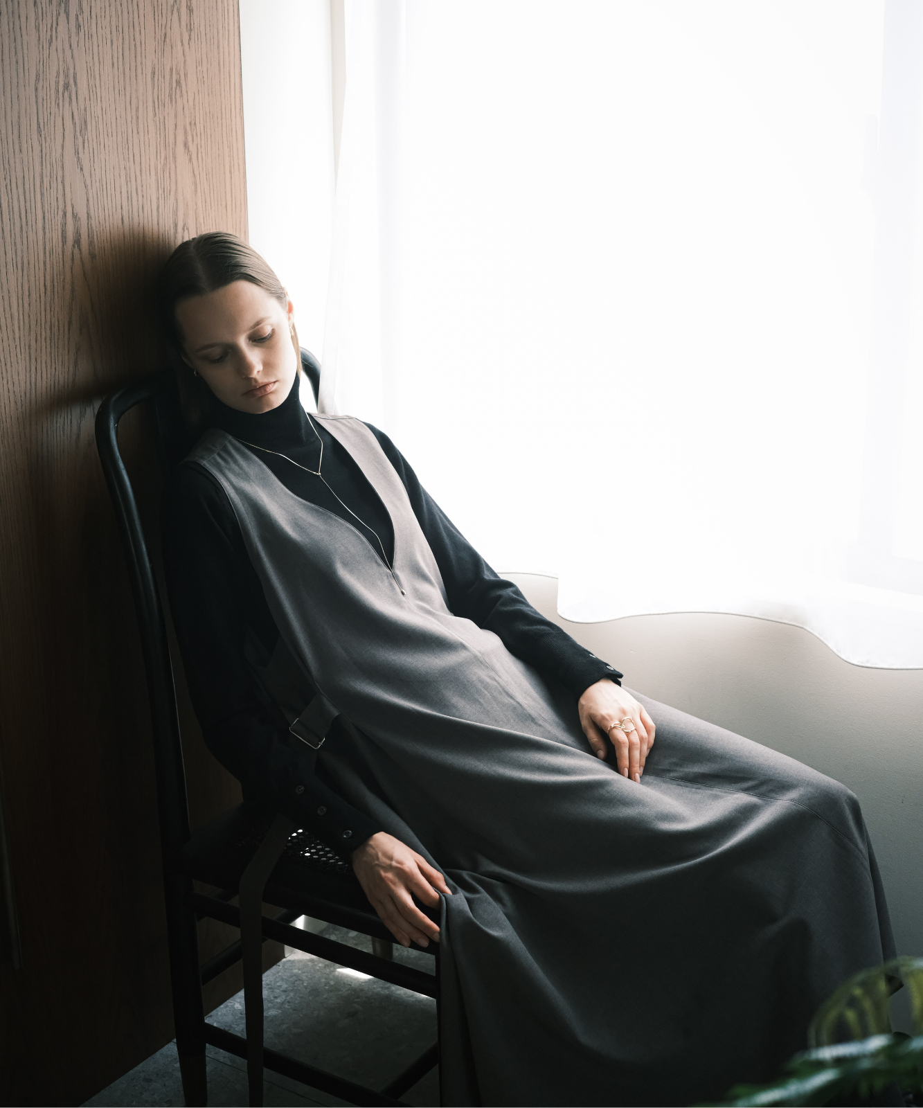 Vネックジャンパースカートfoufou M Vネックジャンパースカートfoufou M