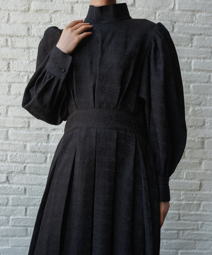 ≪通常販売≫【THE DRESS #50】high neck tuck jacquard onepiece（ハイネックタックジャカードワンピース）
