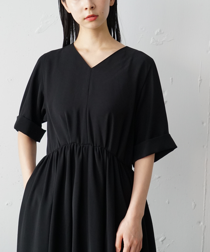 ≪在庫販売≫【THE DRESS #11】Vneck gather one piece（Vネックギャザーワンピース）