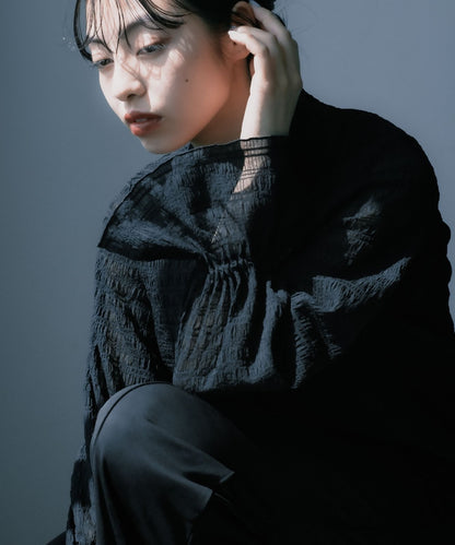 ≪在庫販売≫seersucker mellow blouse（シアサッカーメロウブラウス）