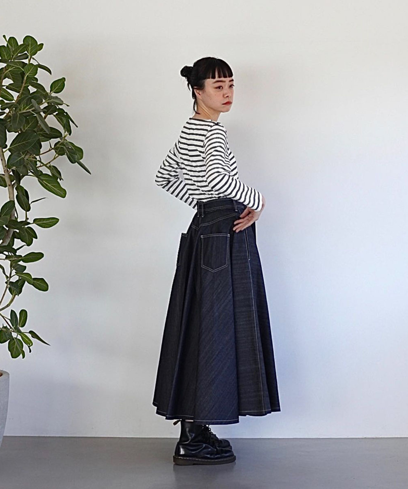 ≪在庫販売≫super flare denim skirt(スーパーフレアデニムスカート