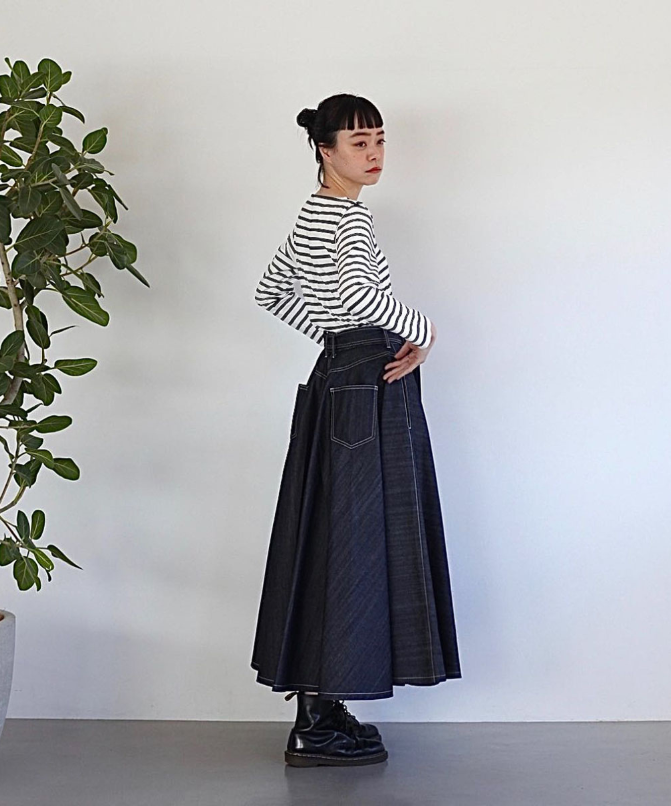 ≪在庫販売≫super flare denim skirt（スーパーフレアデニムスカート