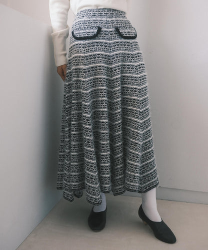 ≪在庫販売≫knit tweed super flare skirt（ニットツイードスーパーフレアスカート）≪2022年12月21日21:00販売開始≫