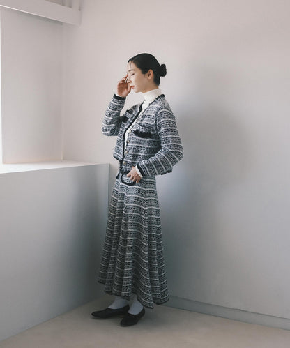 ≪在庫販売≫knit tweed no collar jacket（ニットツイードノーカラージャケット）≪2022年12月21日21:00販売開始≫