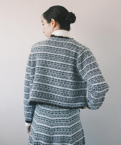 ≪在庫販売≫knit tweed no collar jacket（ニットツイードノーカラージャケット）≪2022年12月21日21:00販売開始≫