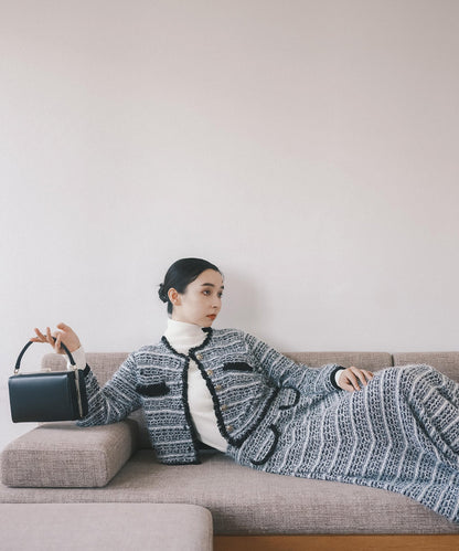 ≪在庫販売≫knit tweed no collar jacket（ニットツイードノーカラージャケット）≪2022年12月21日21:00販売開始≫