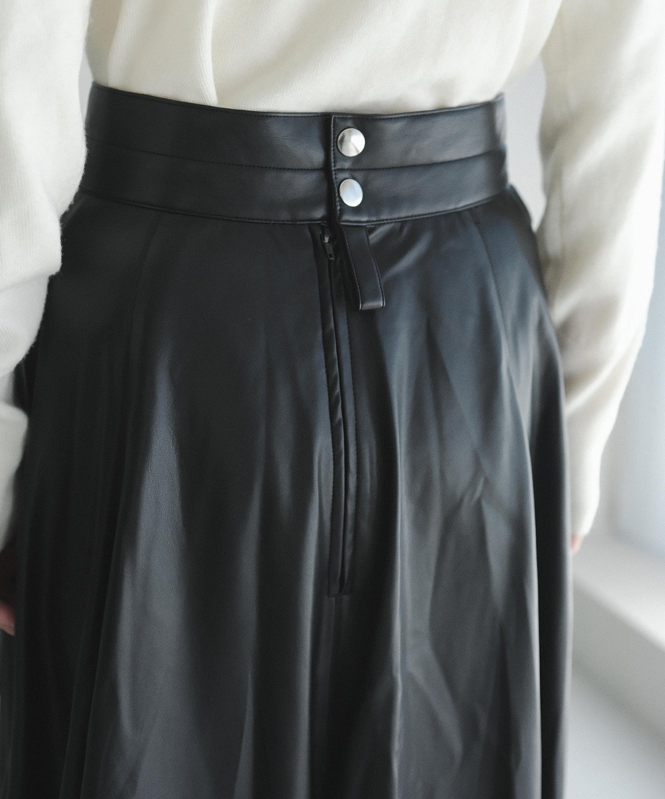 ≪在庫販売≫leather super flare skirt（レザースーパーフレア