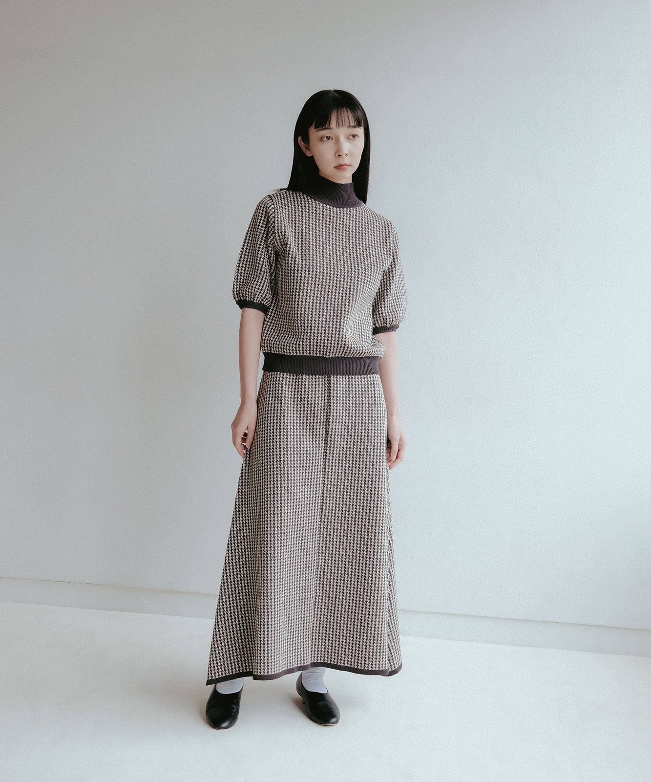 ≪在庫販売≫chidori check straight skirt（千鳥チェックストレートスカート）