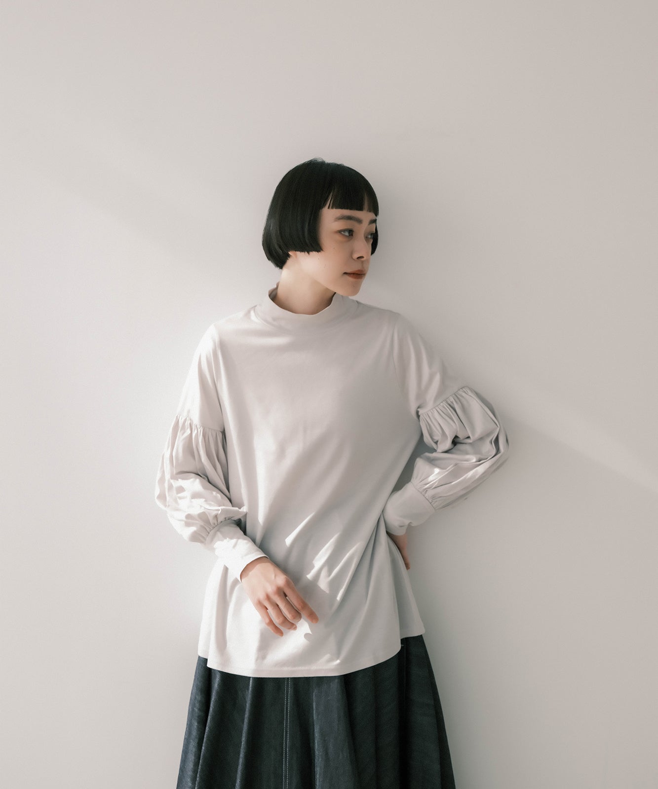 ≪在庫販売≫smooth gather pullover（スムースギャザープルオーバー）