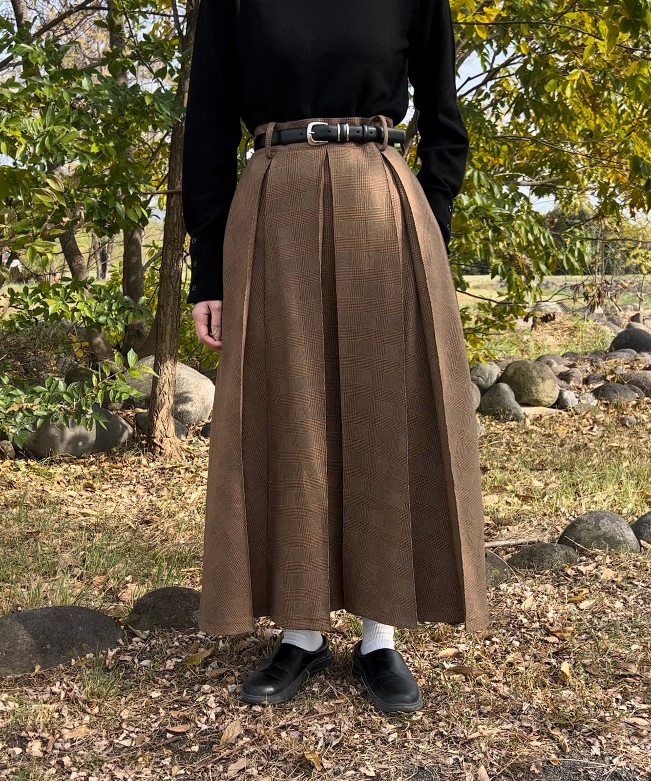 ≪在庫販売≫check tuck primitive skirt（チェックタックプリミティブスカート）≪2023年8月1日19:00販売開始≫
