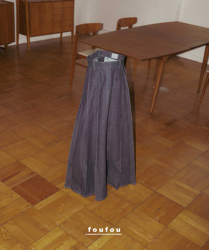 ≪在庫販売≫denim super tuck skirt（デニムスーパータックスカート）