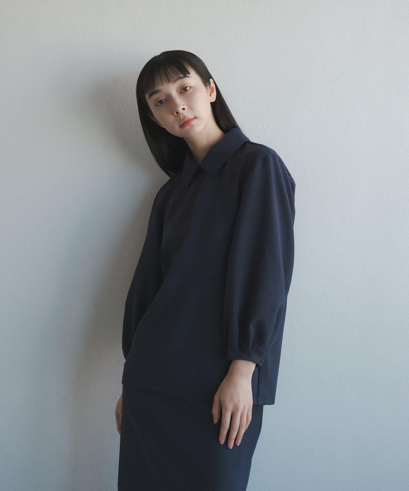 ≪在庫販売≫shirts collar pullover blouse（シャツカラープルオーバーブラウス）≪2023年3月20日21:00販売開始≫