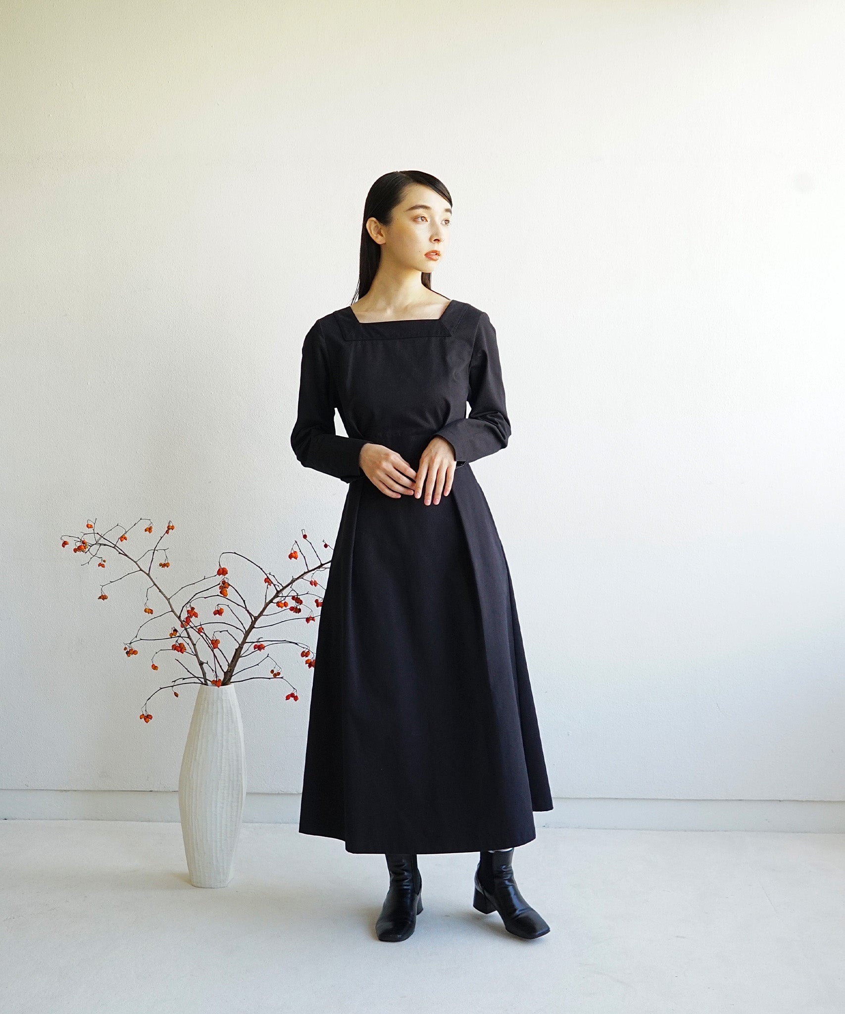 foufou square neck dress - ロングワンピース