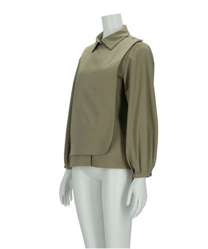 ≪在庫販売≫shirts collar flap blouse（シャツカラーフラップブラウス）