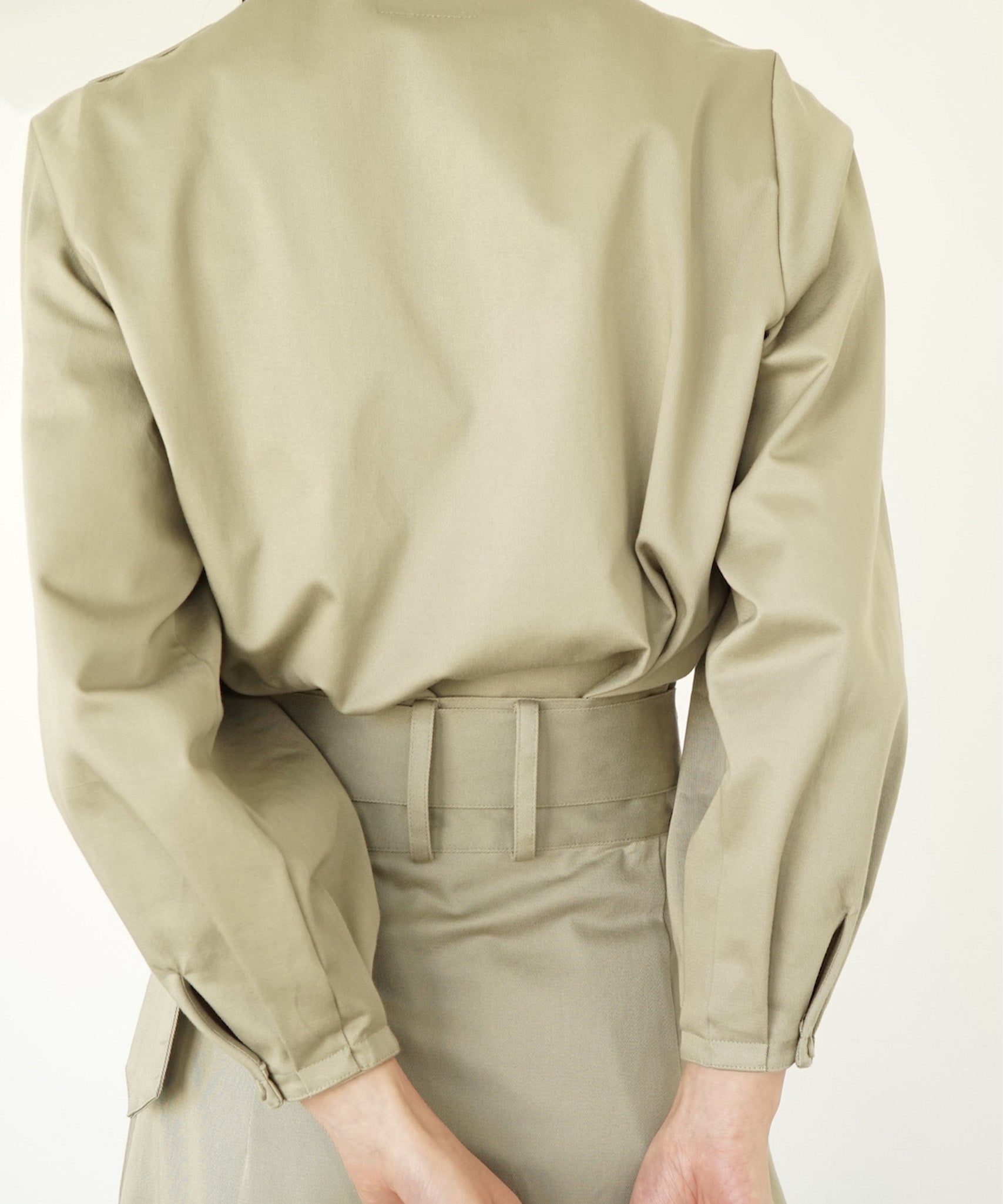≪在庫販売≫shirts collar flap blouse（シャツカラーフラップ 
