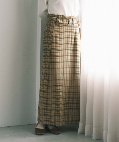 ≪在庫販売≫windowpane check semi tight skirt（ウィンドウペインチェックセミタイトスカート）