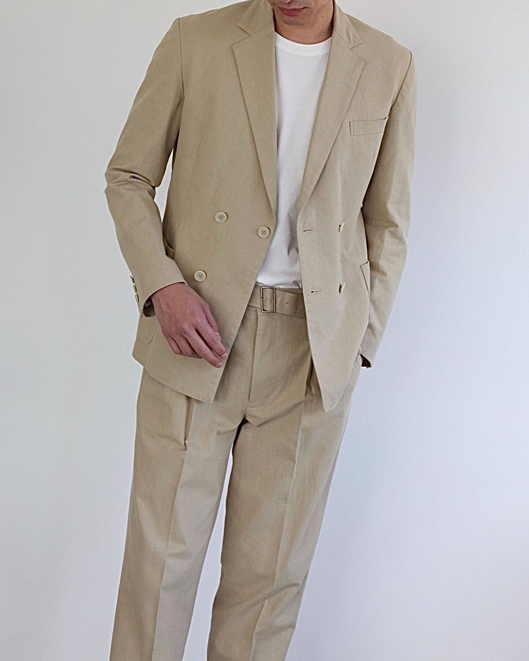 ≪在庫販売≫【Men's】linen double breasted jacket（リネンダブルブレステッドジャケット）